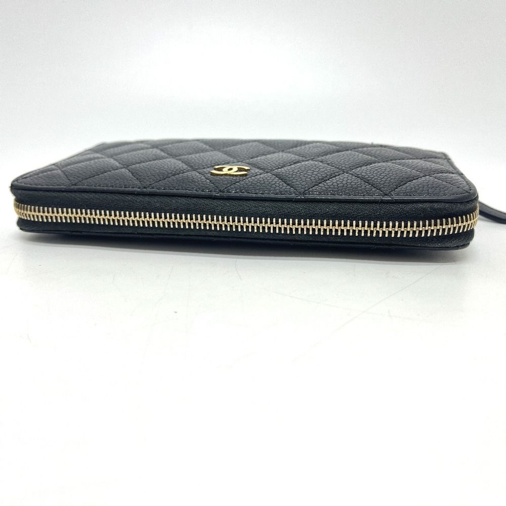 Chanel Wallet CC Logo Caviar Leather Black — view 4