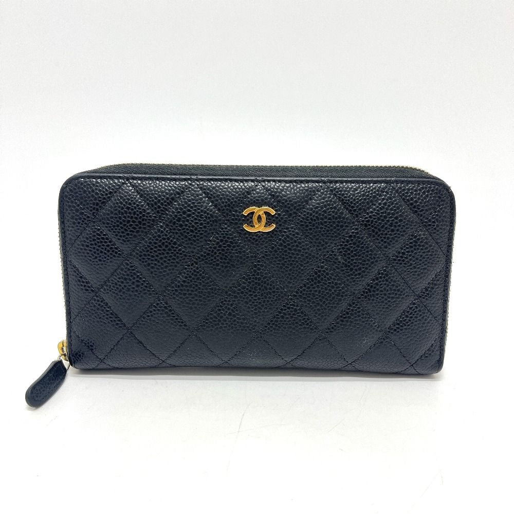 Chanel Wallet CC Logo Caviar Leather Black