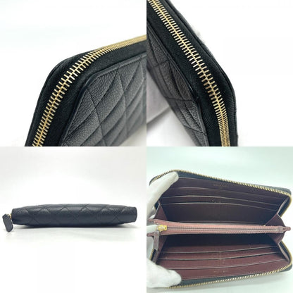 Chanel Wallet CC Logo Caviar Leather Black — view 7