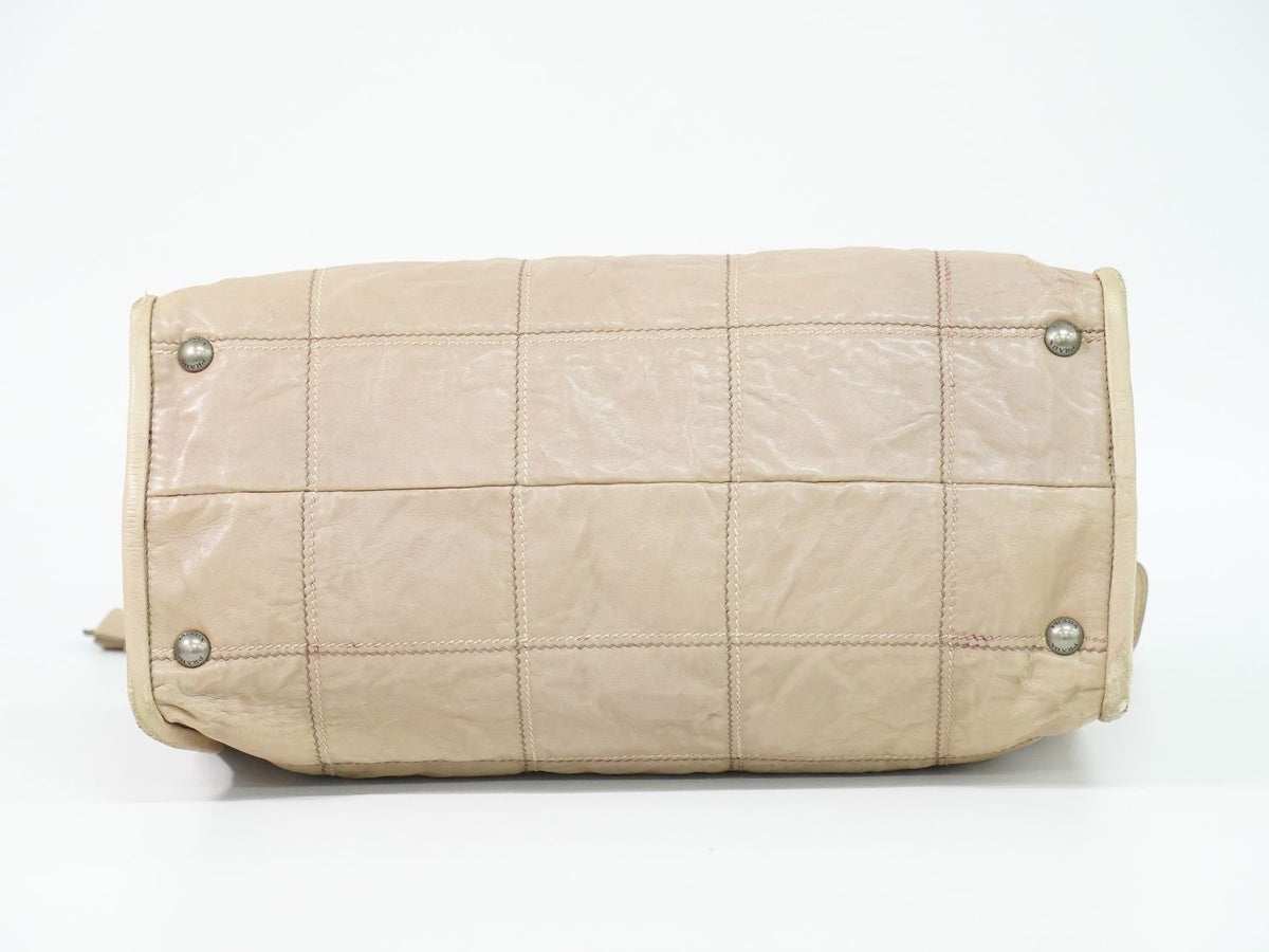 Prada Leather Tote Bag Pink Beige — view 3