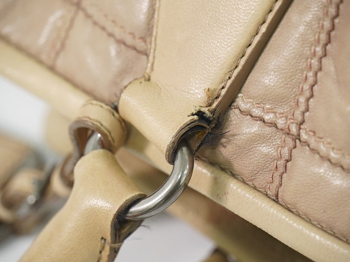 Prada Leather Tote Bag Pink Beige — view 6