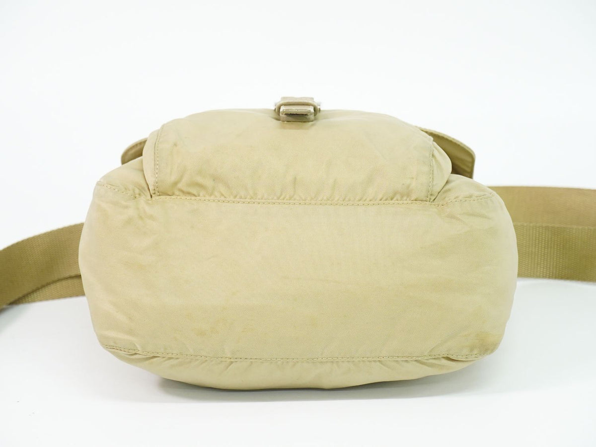 Prada Nylon Shoulder Bag Pochette Beige — view 3