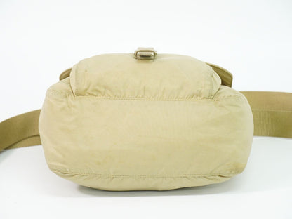 Prada Nylon Shoulder Bag Pochette Beige — view 3