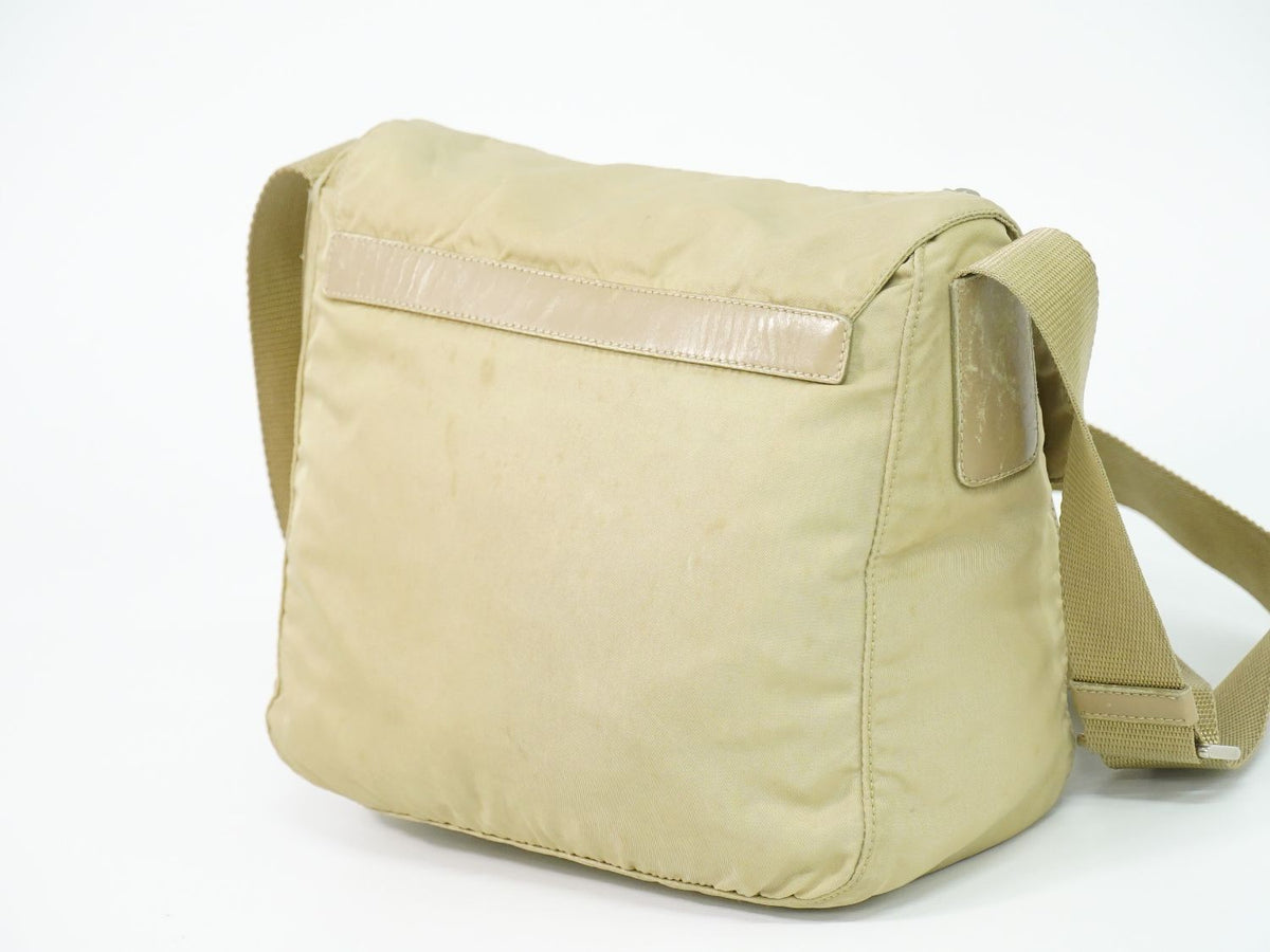 Prada Nylon Shoulder Bag Pochette Beige — view 2