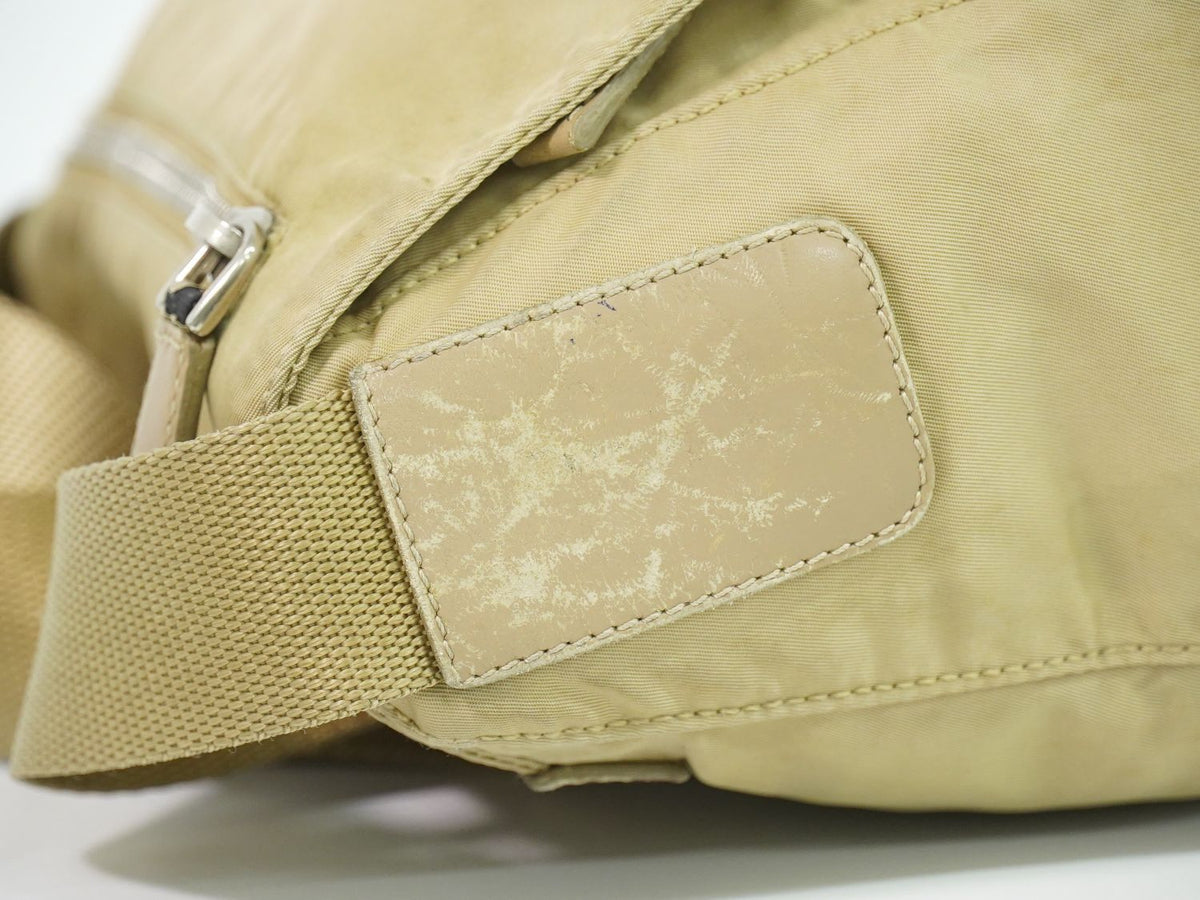 Prada Nylon Shoulder Bag Pochette Beige — view 7