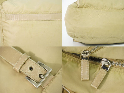 Prada Nylon Shoulder Bag Pochette Beige — view 8