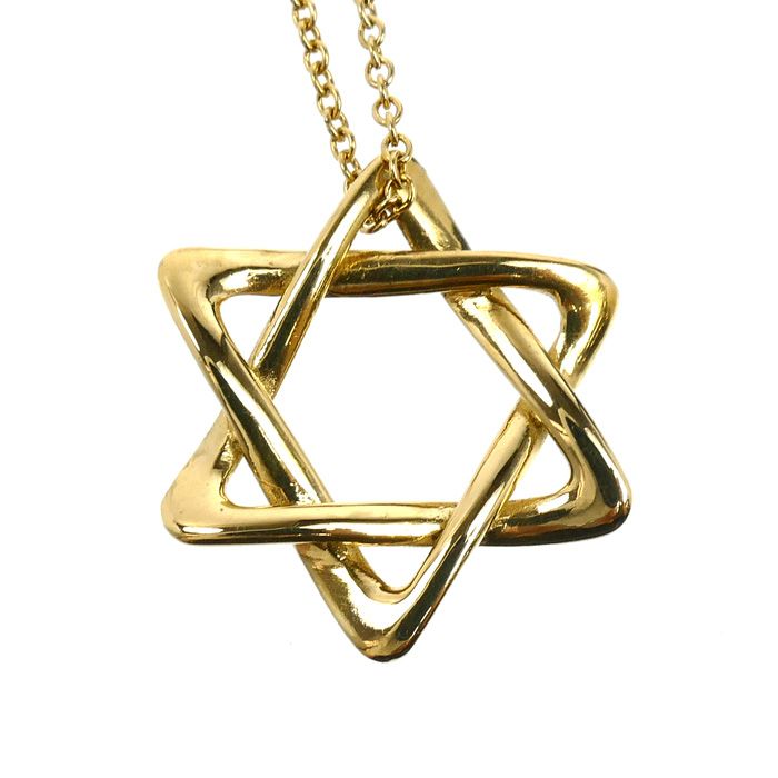 Tiffany & Co 18K Yellow Gold Star Of David Necklace 40 — view 2