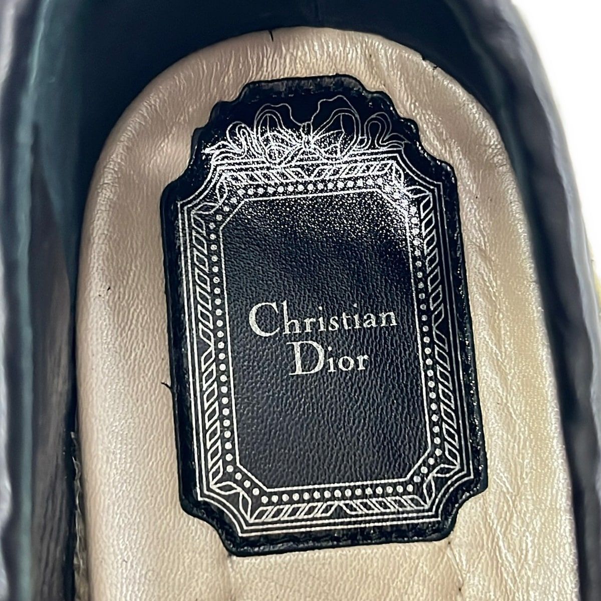 Dior Shoes Silver Black Braided Espadrilles Leather 36.5 — view 5