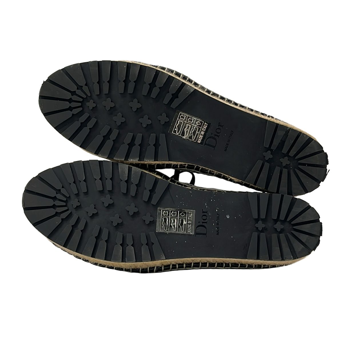 Dior Shoes Silver Black Braided Espadrilles Leather 36.5 — view 4