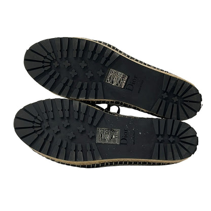 Dior Shoes Silver Black Braided Espadrilles Leather 36.5 — view 4