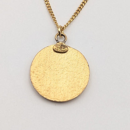 Chanel CC Logo Gold Black Pendant Round Coin Vintage — view 3