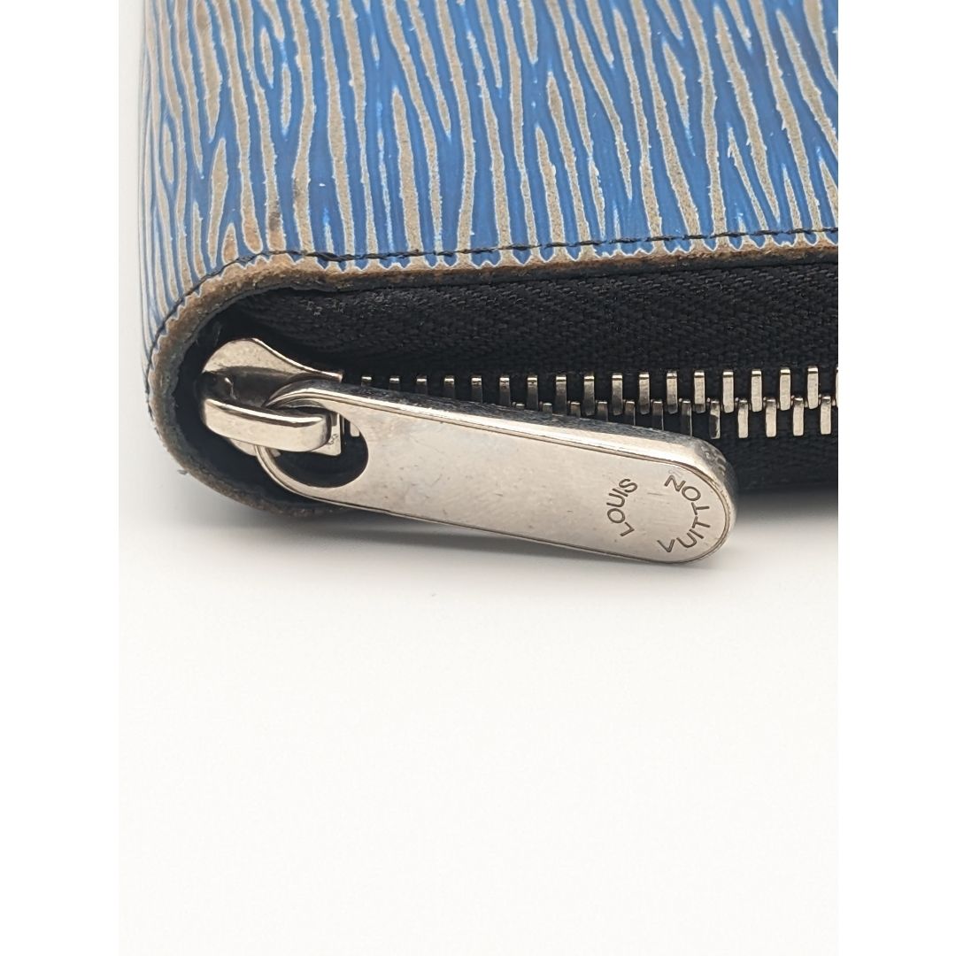 Louis Vuitton Zippy Wallet Epi Denim Zip Around Blue Leather — view 5
