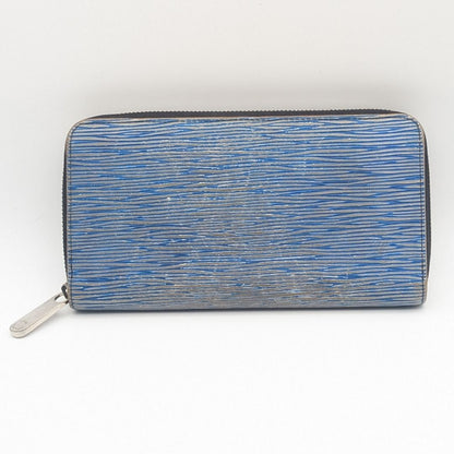 Louis Vuitton Zippy Wallet Epi Denim Zip Around Blue Leather