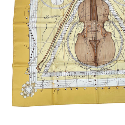 Hermes Scarf Silk Carre 90 Music Played By Spheres la Musique Des Yellow — view 4