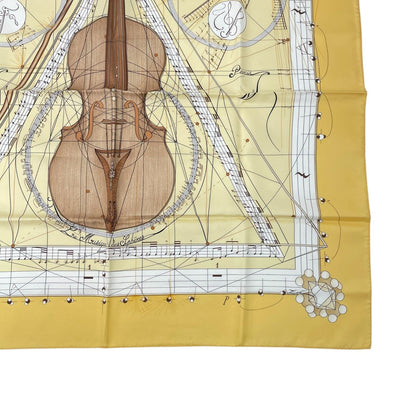 Hermes Scarf Silk Carre 90 Music Played By Spheres la Musique Des Yellow — view 5