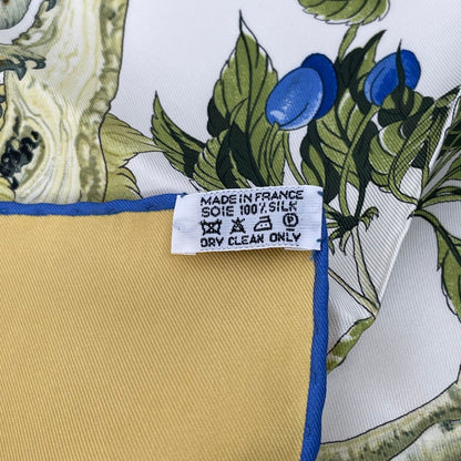 Hermes Carre 90 100% Silk Scarf AU Coeur Des Bois In The Forest Yellow — view 7