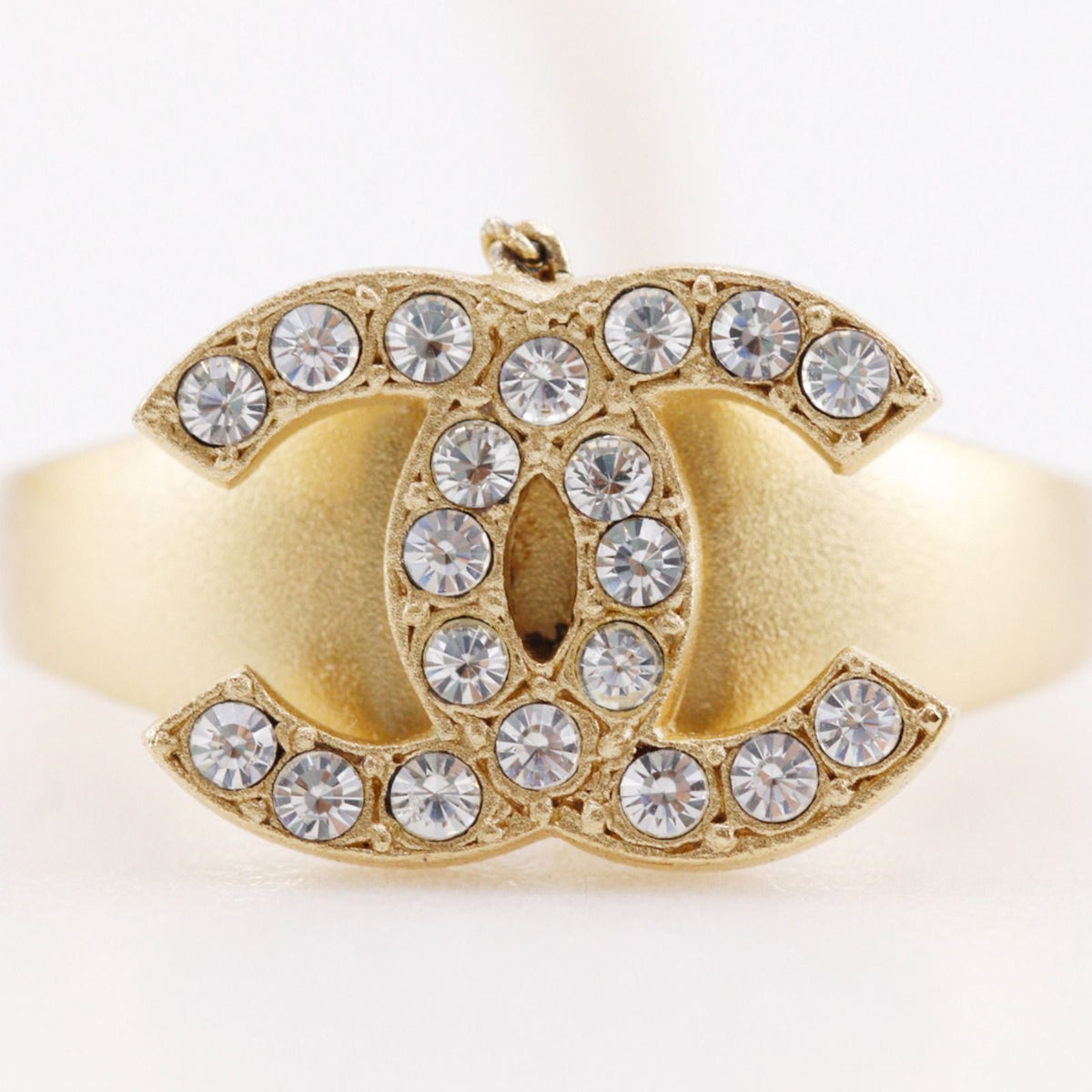 Chanel Ring Set CC Logo Gold Plated With Rhinestones 01c Bangle Bracelet — view 6