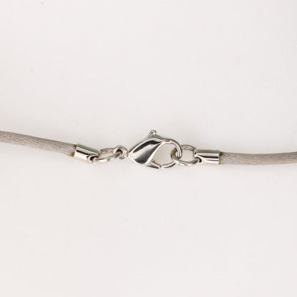 Hermes Sellier Medallion Silk Code Bijouterie Fantaisie Metal Gray Necklace — view 5