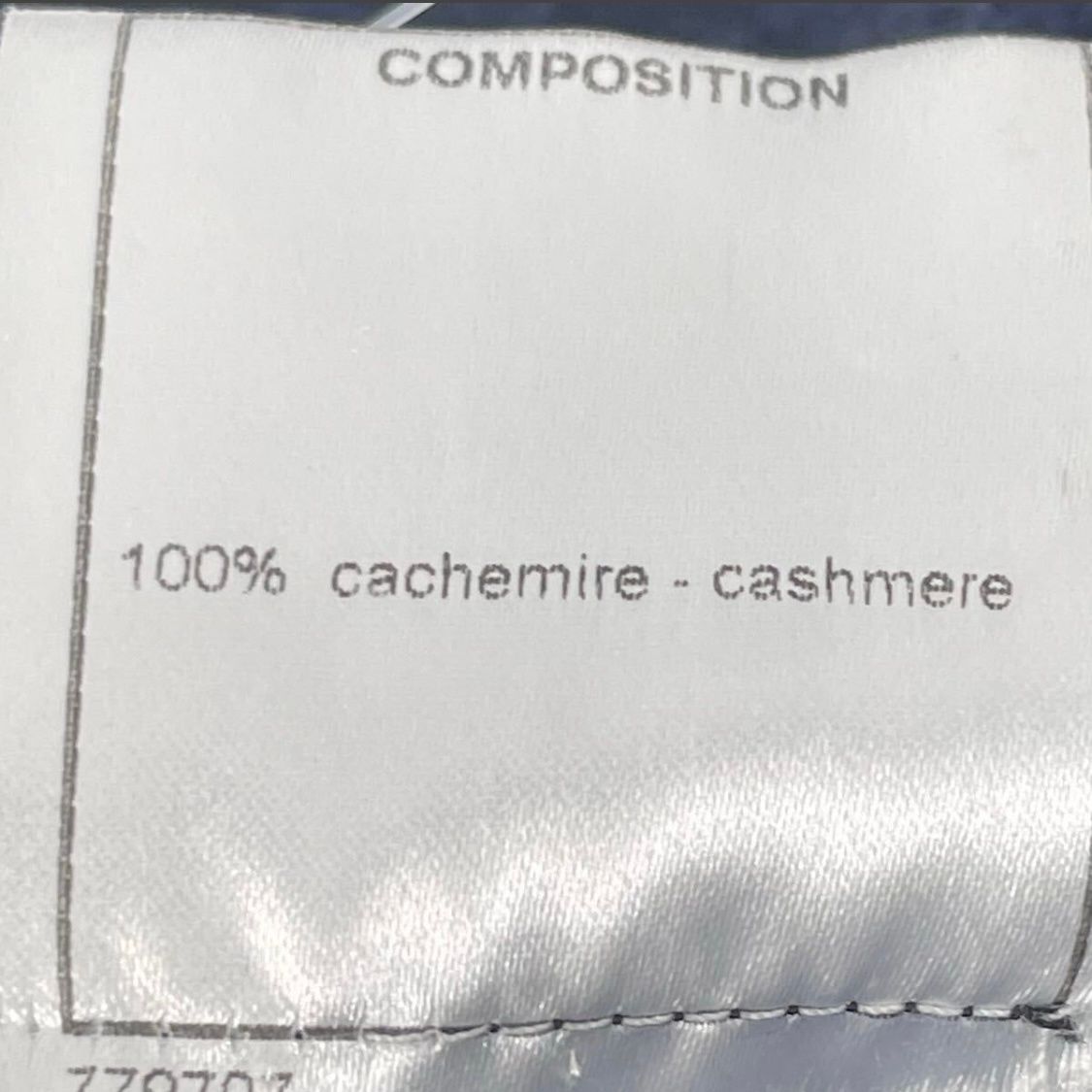 Chanel Logo Cashmere Sleeveless Dress 40 Navy — view 5