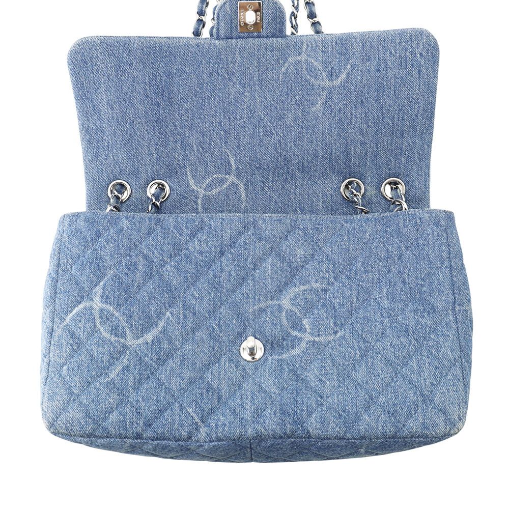 Chanel Chain Shoulder Bag CC Logo Quilted Denim — view 6
