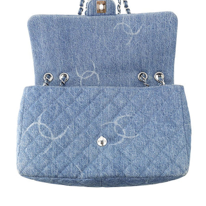 Chanel Chain Shoulder Bag CC Logo Quilted Denim — view 6
