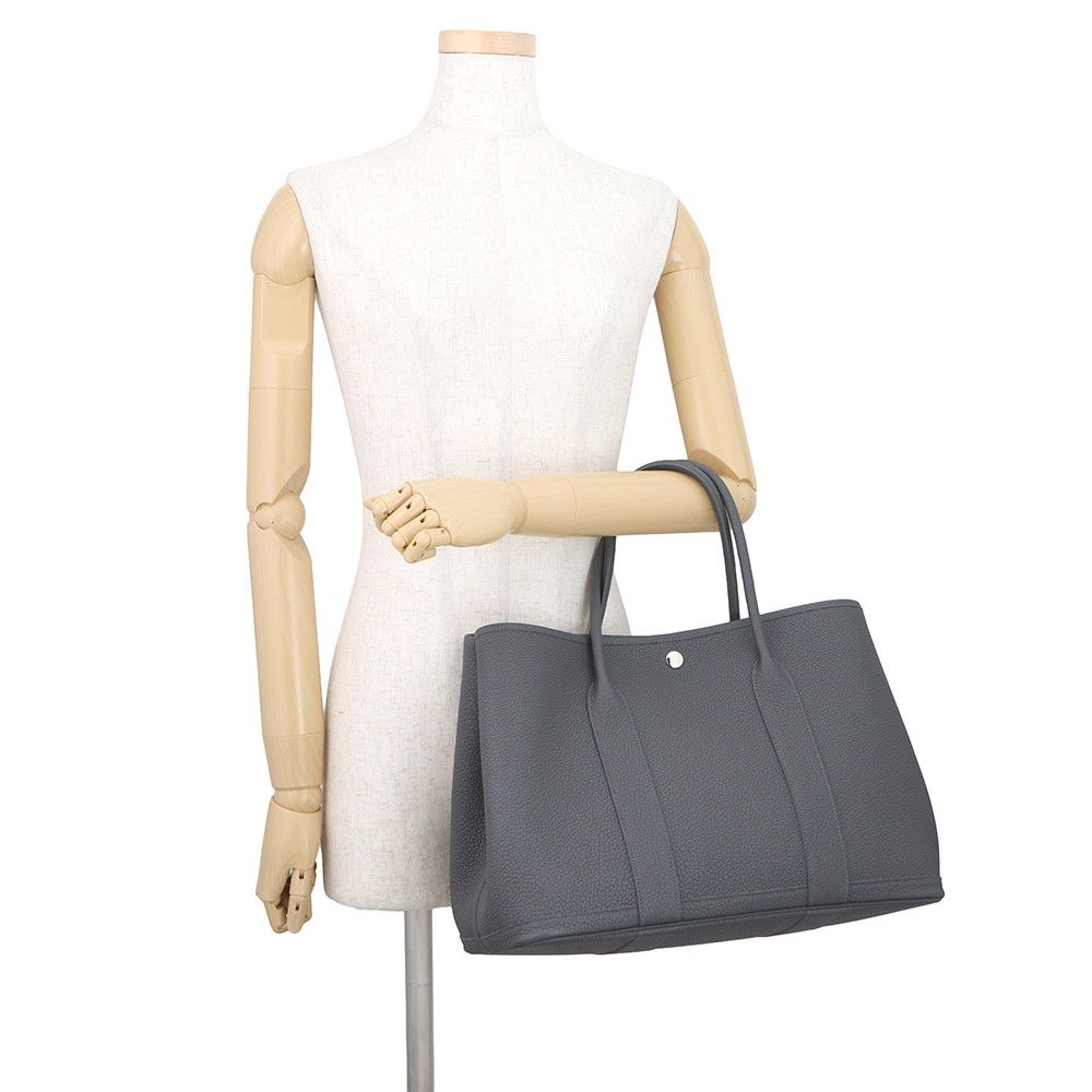 Hermes Tote Bag Garden Party PM Grimeia Silver Negonda — view 4