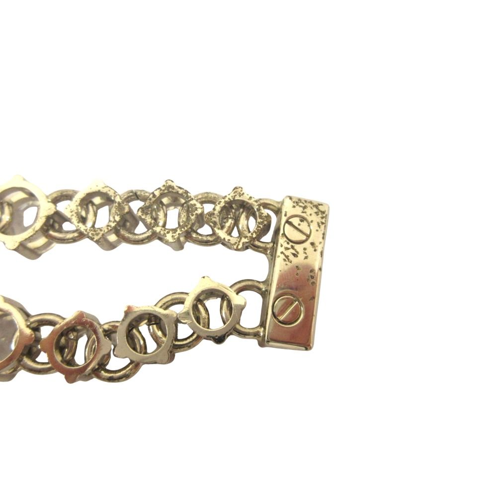 Prada Rose Bijou Bracelet Bangle Rhinestone Silver Pink — view 6