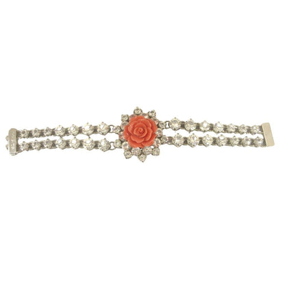 Prada Rose Bijou Bracelet Bangle Rhinestone Silver Pink — view 3