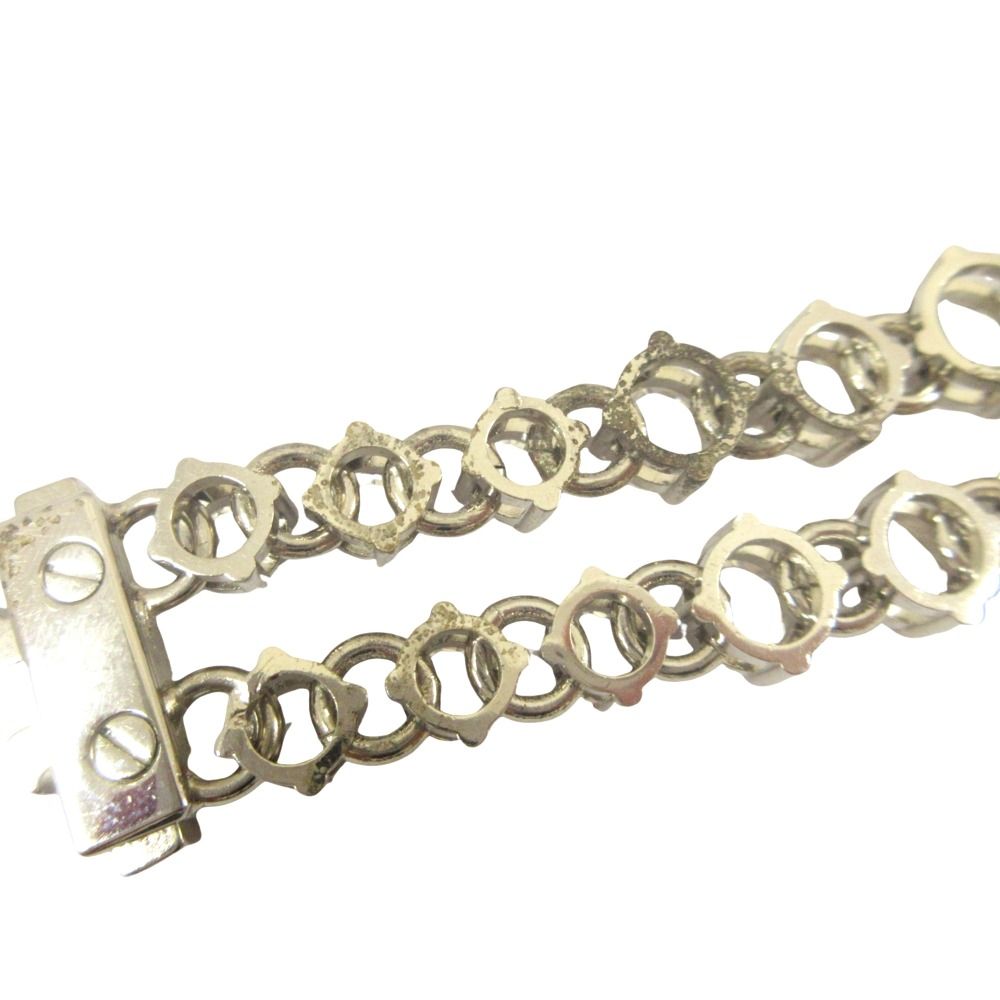 Prada Rose Bijou Bracelet Bangle Rhinestone Silver Pink — view 7