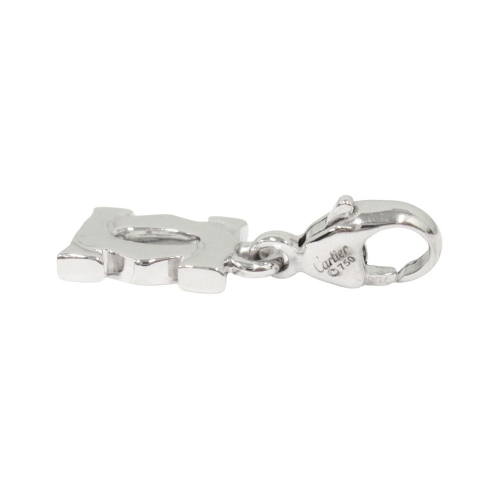 Cartier 18K White Gold Double C 2C Logo Pendant Baby Charm — view 3