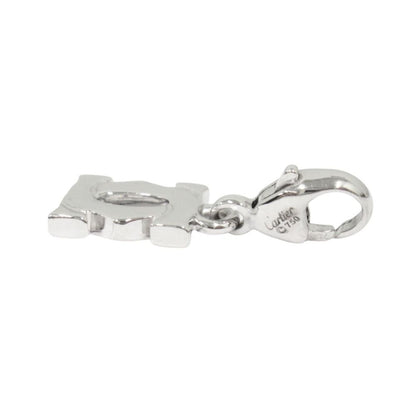 Cartier 18K White Gold Double C 2C Logo Pendant Baby Charm — view 3