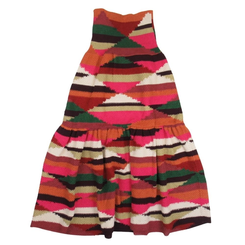 Dior All Over Pattern Linen Cotton Knit Mimore Skirt Tiered — view 2