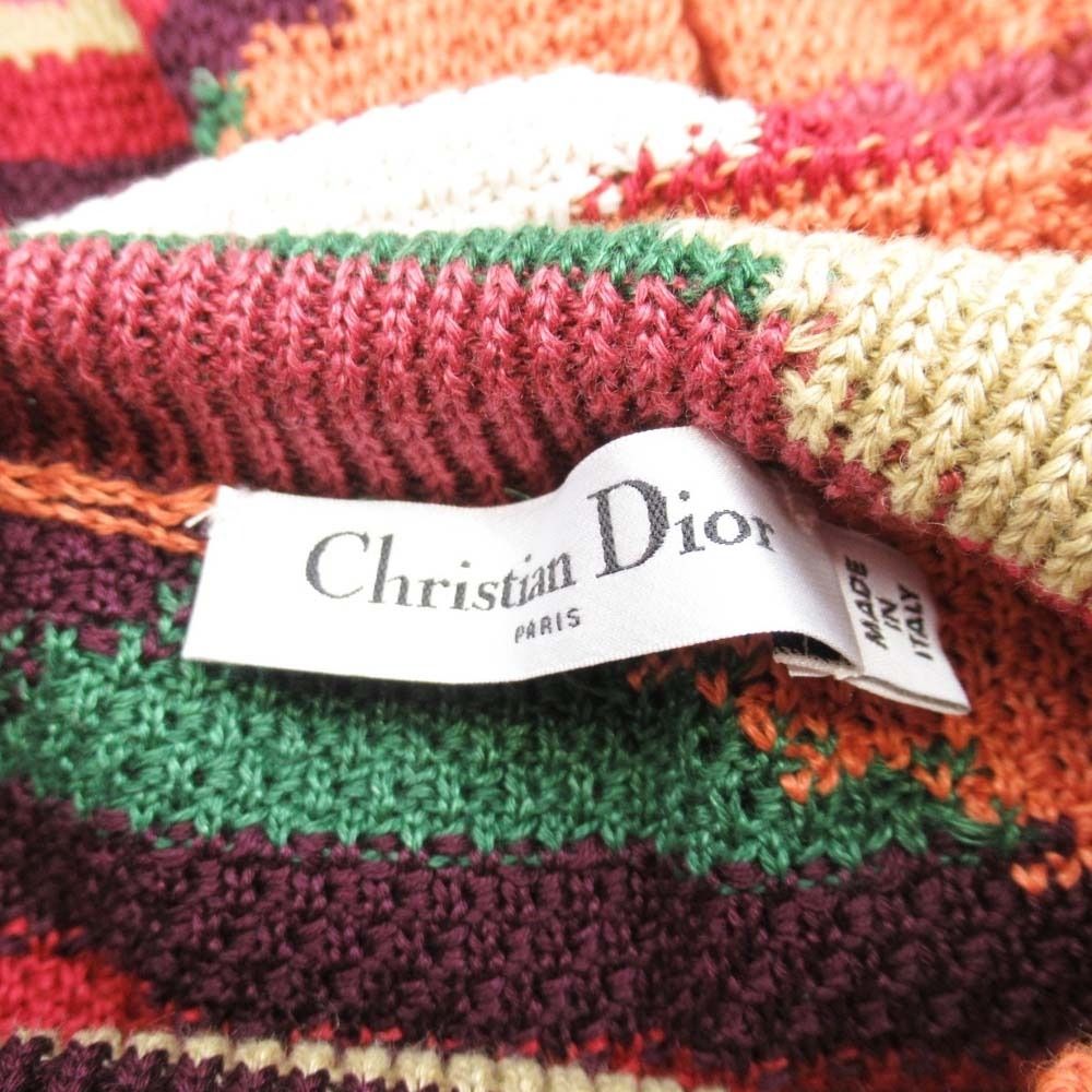 Dior All Over Pattern Linen Cotton Knit Mimore Skirt Tiered — view 4