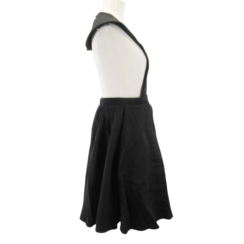 Dior Back Chien Dress Pleated Circular Skirt 38 Black — view 4