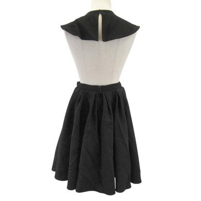Dior Back Chien Dress Pleated Circular Skirt 38 Black — view 3