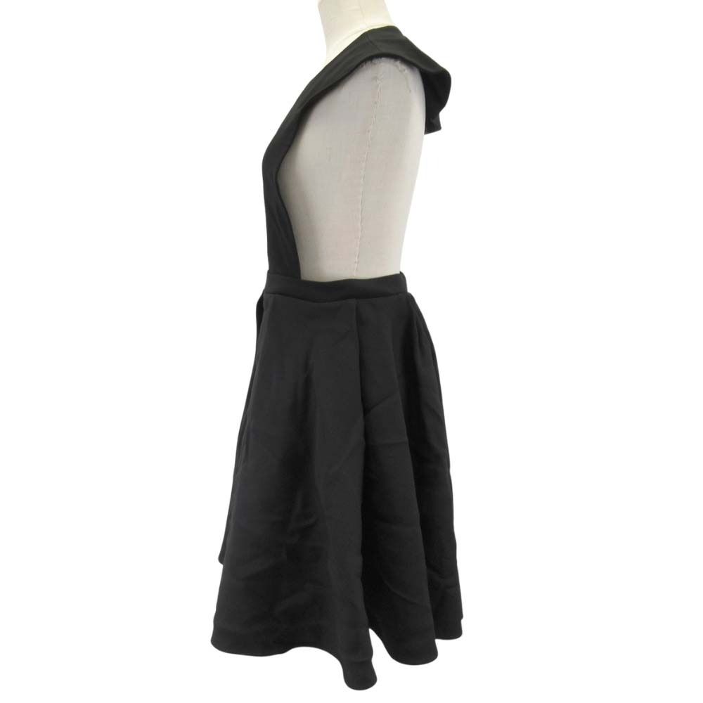 Dior Back Chien Dress Pleated Circular Skirt 38 Black — view 2