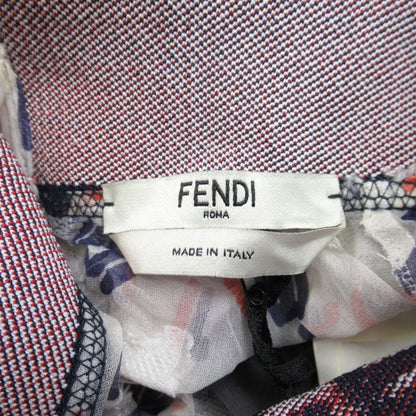 Fendi Fila Logo Silk Chiffon Blouse Top Mania 36 White Multicolor — view 8