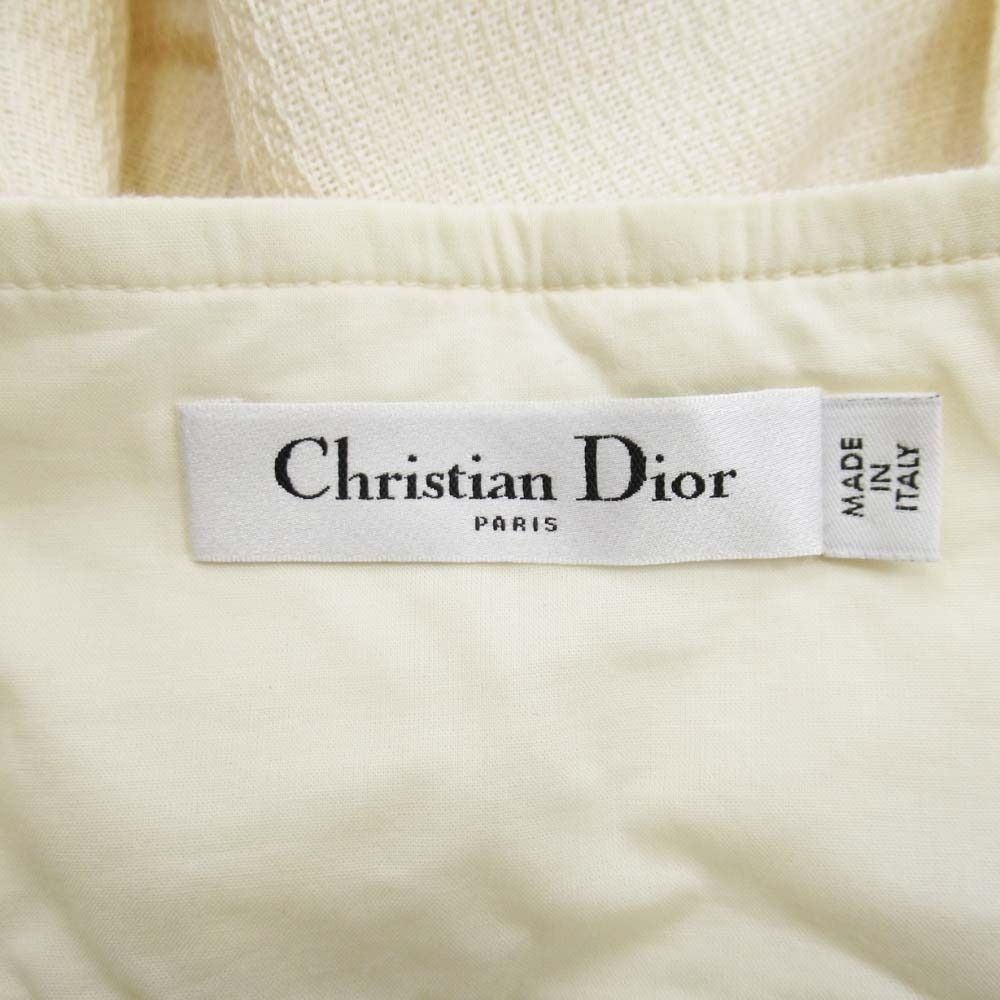 Dior Lace Up High Waist Long Skirt Fringe 36 Ivory — view 7