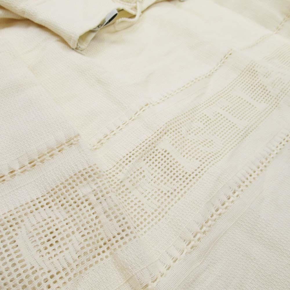 Dior Lace Up High Waist Long Skirt Fringe 36 Ivory — view 4