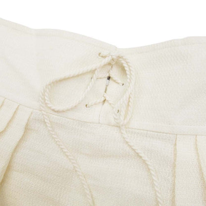 Dior Lace Up High Waist Long Skirt Fringe 36 Ivory — view 5