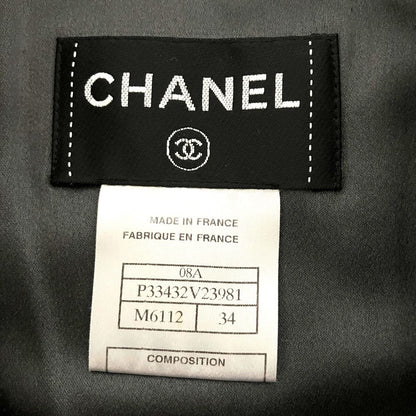 Chanel 08A Geometric Tweed Vest Gilet 34 Black White — view 7