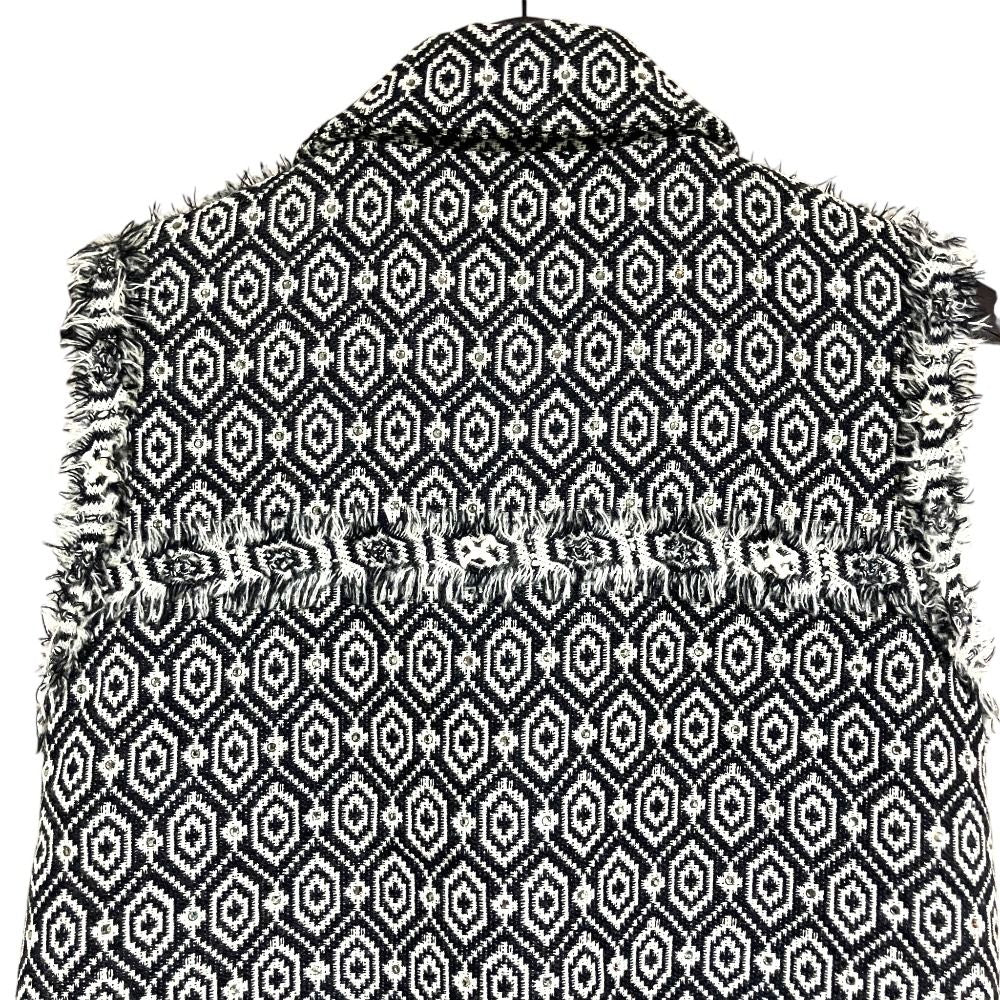 Chanel 08A Geometric Tweed Vest Gilet 34 Black White — view 5