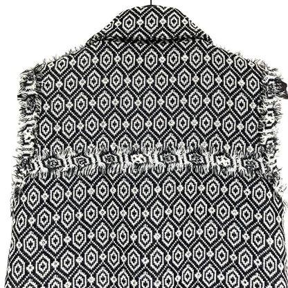 Chanel 08A Geometric Tweed Vest Gilet 34 Black White — view 5