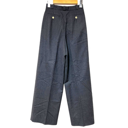Chanel Vintage Wool Wide Leg Trousers 34 Gray Pants — view 2