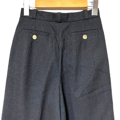 Chanel Vintage Wool Wide Leg Trousers 34 Gray Pants — view 4