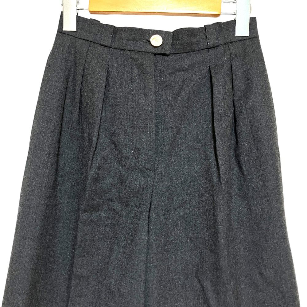 Chanel Vintage Wool Wide Leg Trousers 34 Gray Pants — view 3