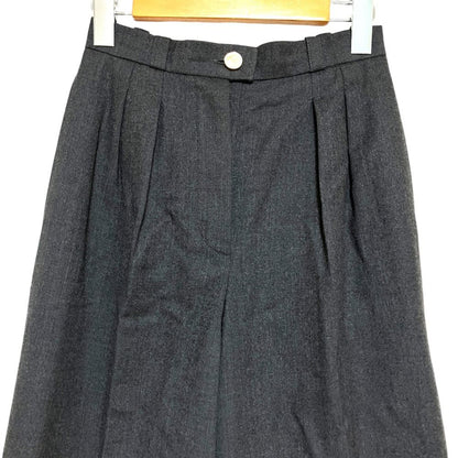 Chanel Vintage Wool Wide Leg Trousers 34 Gray Pants — view 3