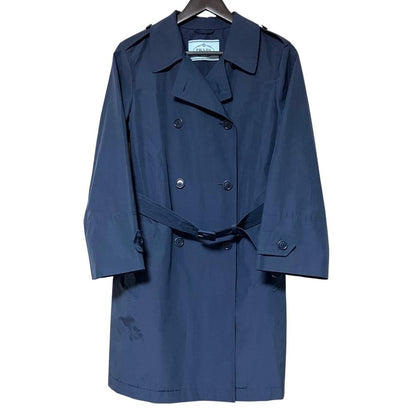 Prada Double Breasted Spring Coat Trench 38 Navy