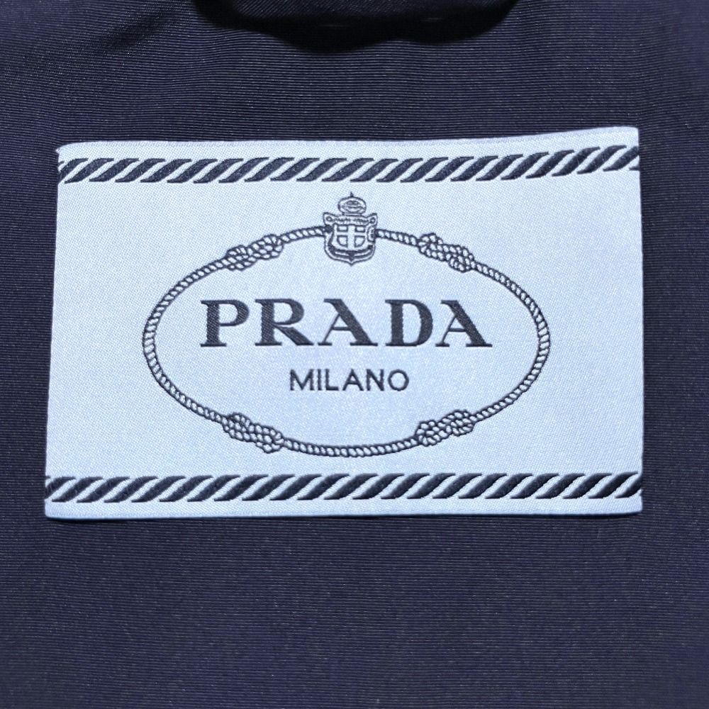 Prada Double Breasted Spring Coat Trench 38 Navy — view 8