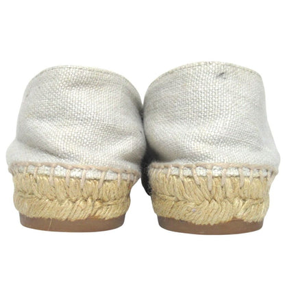 Chanel CC Logo Espadrilles Shoes Ivory Black 36 — view 4